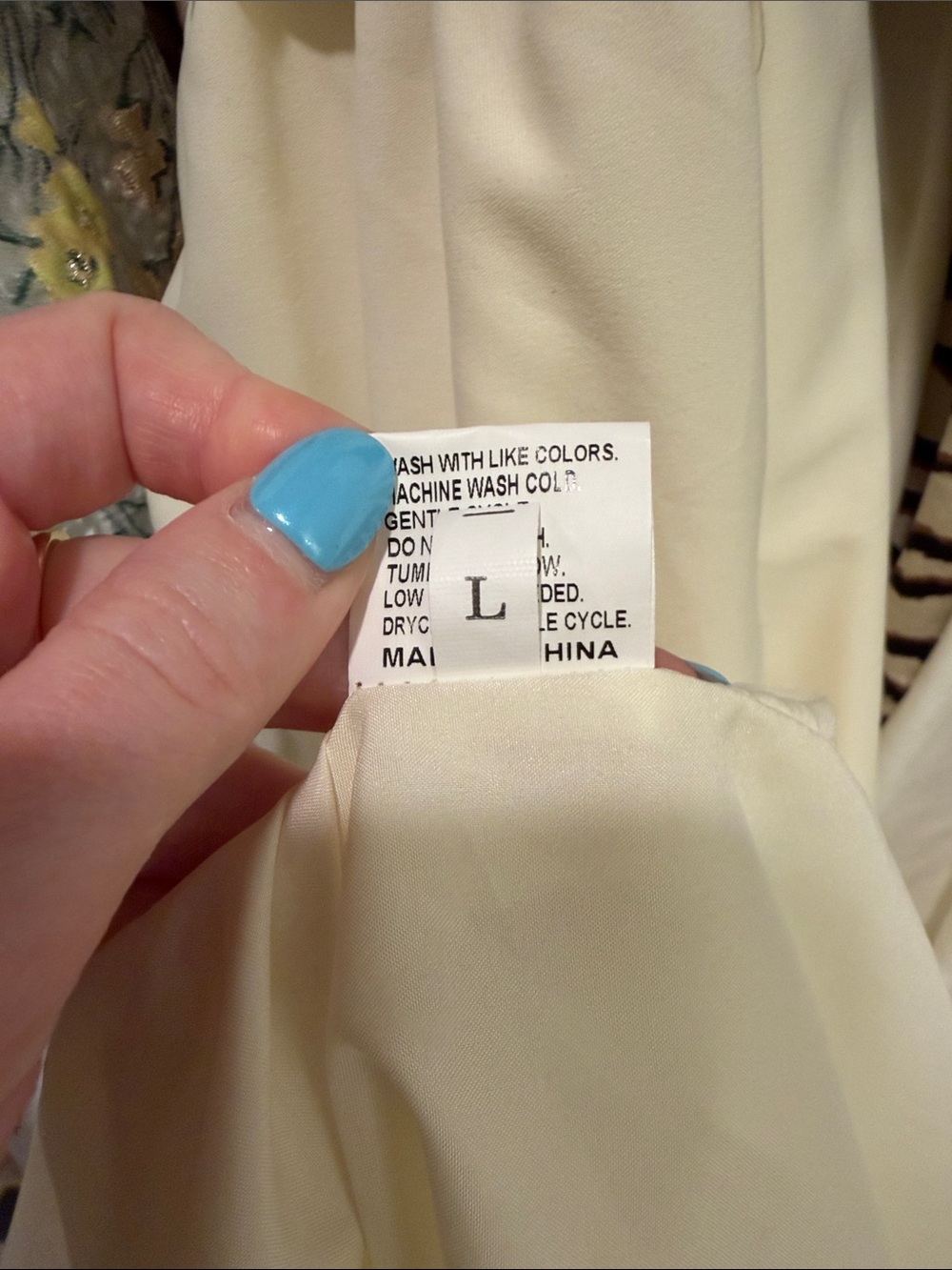 Cream Smocked Bodice Maxi with Black Tie Straps - Picture 4 of 4